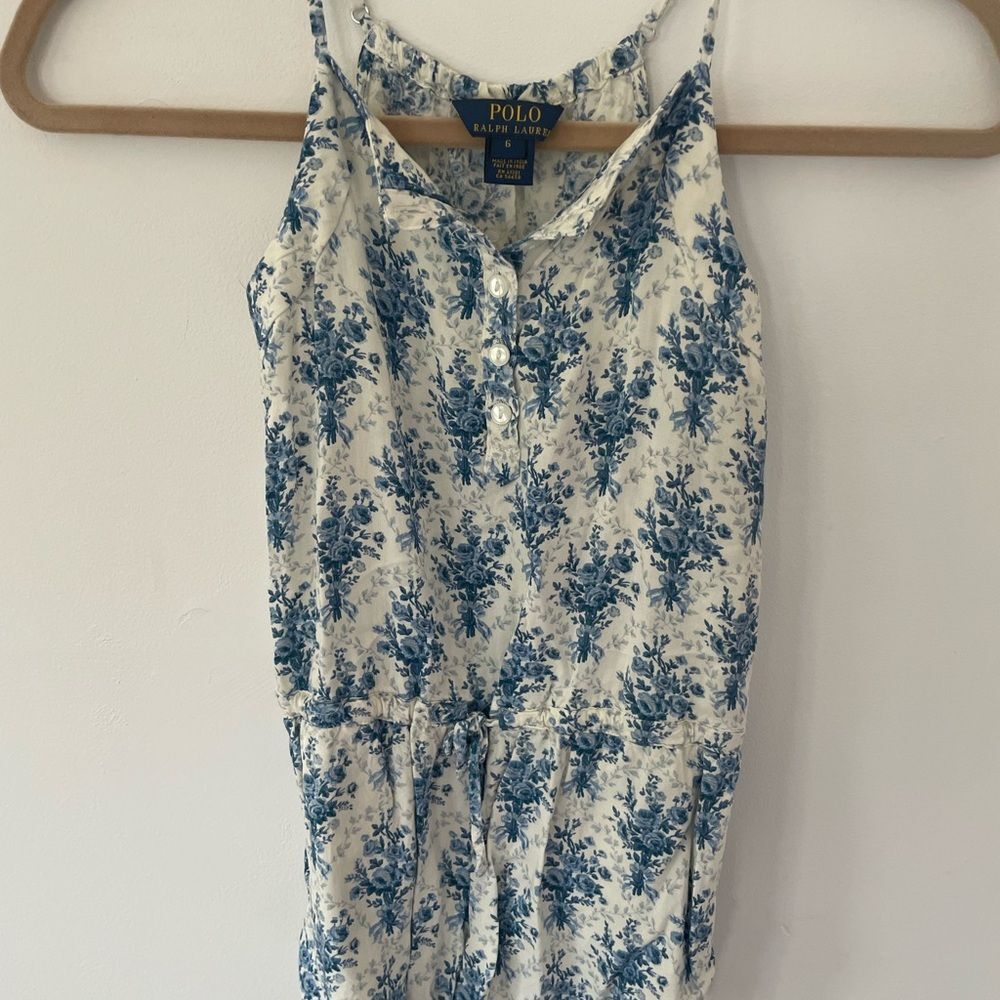 Polo Ralph Lauren Blue Floral romper size 6